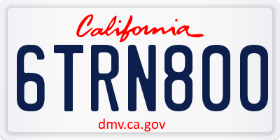 CA license plate 6TRN800