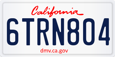 CA license plate 6TRN804