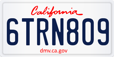 CA license plate 6TRN809