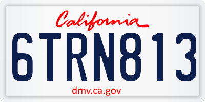 CA license plate 6TRN813