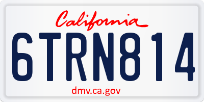CA license plate 6TRN814