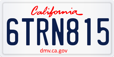 CA license plate 6TRN815