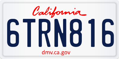 CA license plate 6TRN816