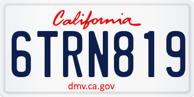 CA license plate 6TRN819