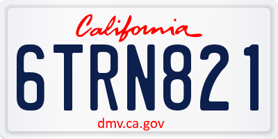CA license plate 6TRN821