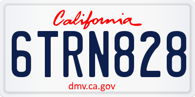 CA license plate 6TRN828