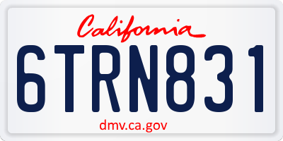 CA license plate 6TRN831