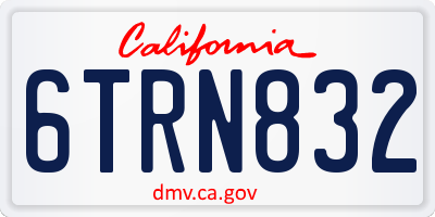 CA license plate 6TRN832