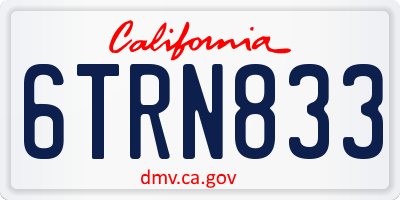 CA license plate 6TRN833