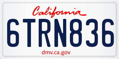 CA license plate 6TRN836