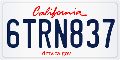 CA license plate 6TRN837