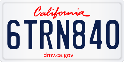 CA license plate 6TRN840