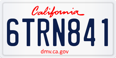CA license plate 6TRN841
