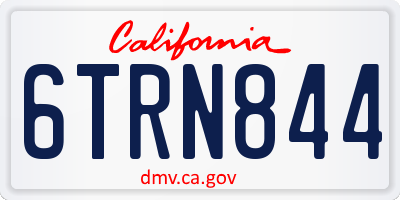 CA license plate 6TRN844
