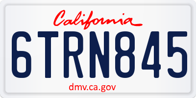 CA license plate 6TRN845
