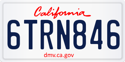 CA license plate 6TRN846