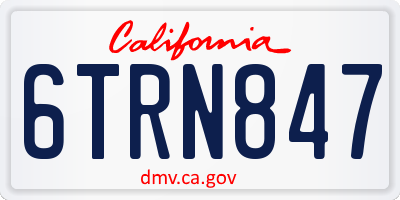 CA license plate 6TRN847