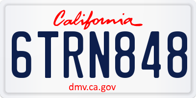 CA license plate 6TRN848