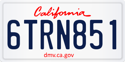 CA license plate 6TRN851
