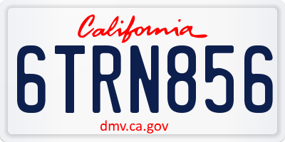 CA license plate 6TRN856