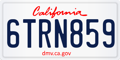 CA license plate 6TRN859