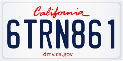 CA license plate 6TRN861