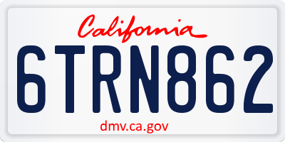 CA license plate 6TRN862