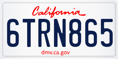 CA license plate 6TRN865