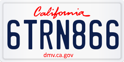 CA license plate 6TRN866