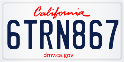 CA license plate 6TRN867