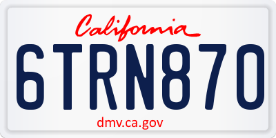 CA license plate 6TRN870