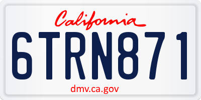 CA license plate 6TRN871