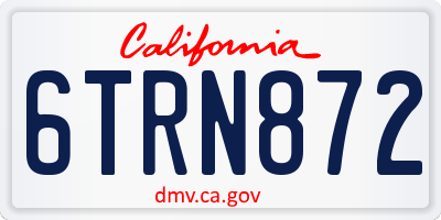 CA license plate 6TRN872