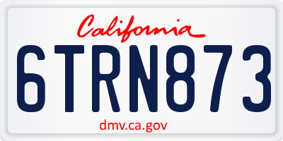 CA license plate 6TRN873