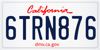 CA license plate 6TRN876