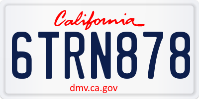 CA license plate 6TRN878