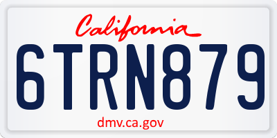 CA license plate 6TRN879