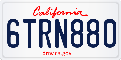 CA license plate 6TRN880