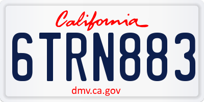 CA license plate 6TRN883