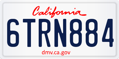CA license plate 6TRN884