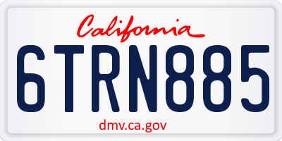 CA license plate 6TRN885