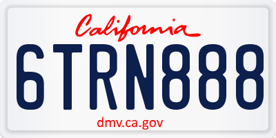 CA license plate 6TRN888