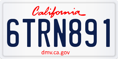 CA license plate 6TRN891
