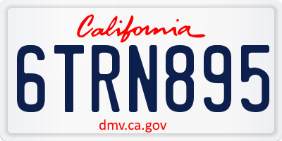 CA license plate 6TRN895
