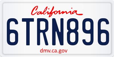 CA license plate 6TRN896