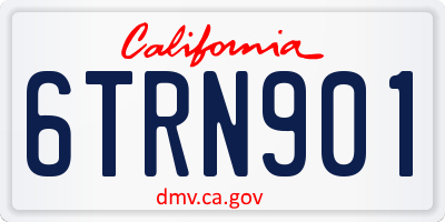 CA license plate 6TRN901