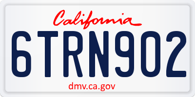 CA license plate 6TRN902