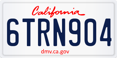 CA license plate 6TRN904
