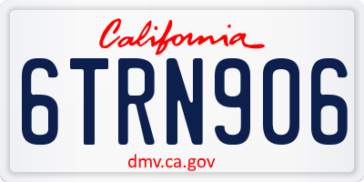 CA license plate 6TRN906