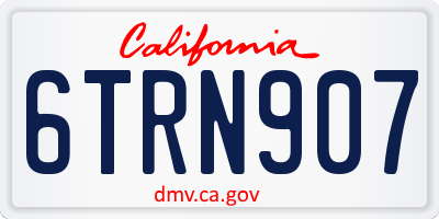 CA license plate 6TRN907